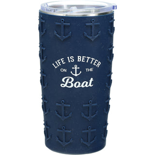 On The Boat 20 oz Travel Tumbler with 3D Silicone Wrap