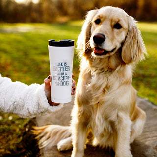 Beach Dog 17 oz Stainless Steel Travel Tumbler