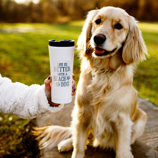 Beach Dog 17 oz Stainless Steel Travel Tumbler