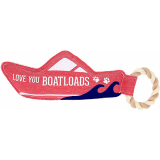 Boatloads 13" x 5" Canvas Dog Toy on Rope