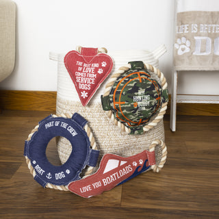 Boatloads 13" x 5" Canvas Dog Toy on Rope