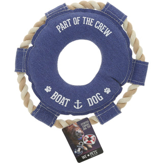 Boat Dog 10.75" x 10.75" Canvas Dog Toy on Rope