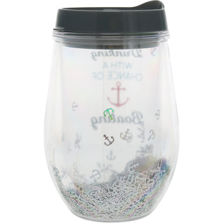 Boating 12 oz Acrylic Stemless Wine Glass with Lid