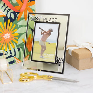 Happy Place 6.5" x 8.5" Glass Frame (Holds 4" x 6" Photo)