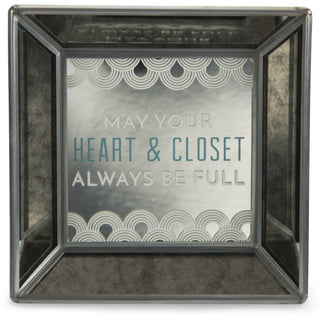 Heart & Closet 5" Mirrored Easel Back Plaque