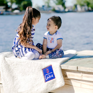 Lake Bum Blue Trimmed Bodysuit