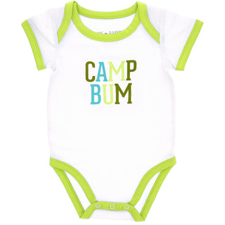 Camp Bum 6-12 Month Light Green Trimmed Bodysuit
