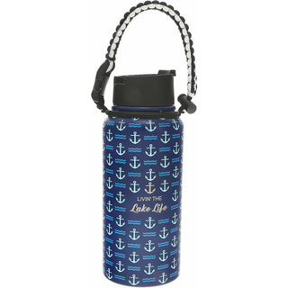 Lake Life 32 oz Stainless Steel Water Bottle with Paracord Survival Handle