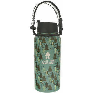 Camp Life 32 oz Stainless Steel Water Bottle with Paracord Survival Handle