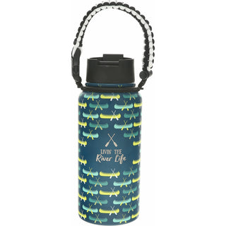 River Life 32 oz Stainless Steel Water Bottle with Paracord Survival Handle