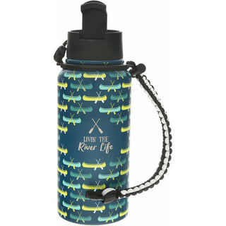 River Life 32 oz Stainless Steel Water Bottle with Paracord Survival Handle