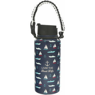 Boat Life 32 oz Stainless Steel Water Bottle with Paracord Survival Handle