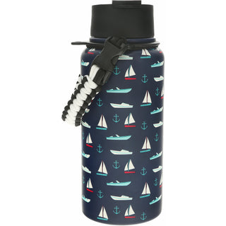 Boat Life 32 oz Stainless Steel Water Bottle with Paracord Survival Handle