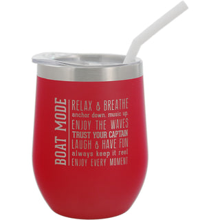 Boat Mode 12 oz Stemless Travel Tumbler with Straw