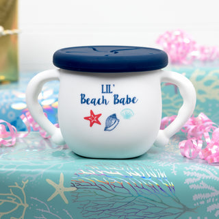 Beach Babe 3.5" Silicone Snack Bowl with Lid