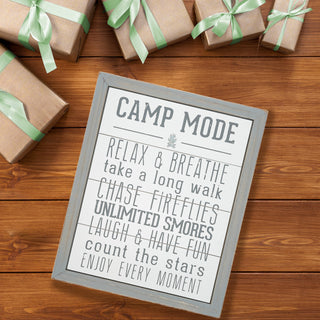 Camp Mode 12" x 15" MDF Sign