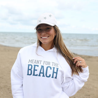 The Beach Small White Unisex Hooded Sweatshirt