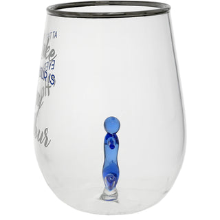 Happy Hour - Anchor 19 oz. Stemless Wine Glass with 3-D Figurine