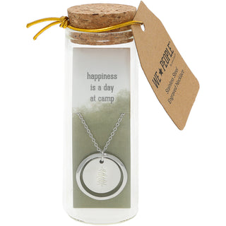 Camp 16.5" - 18.5" Stainless Steel Engraved Necklace in a Bottle