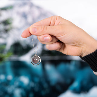 Hiking 16.5" - 18.5" Stainless Steel Engraved Necklace in a Bottle