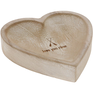 Love You River 4" Wood Keepsake Dish