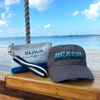 Beach Dark Gray Adjustable Hat