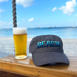 Beach Dark Gray Adjustable Hat