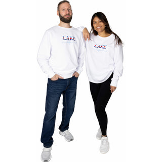 Lake Life White Cotton Blend French Terry Sweatshirt