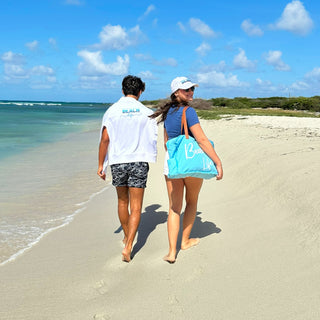 Beach Life S/M White Cotton Blend French Terry Sweatshirt