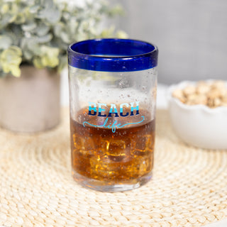 Beach Life 15 oz Bubble Glass