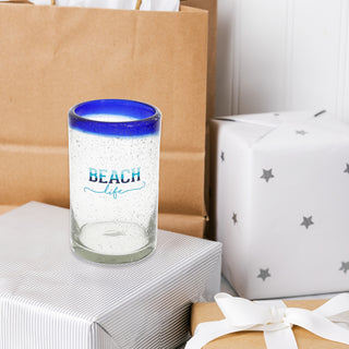 Beach Life 15 oz Bubble Glass