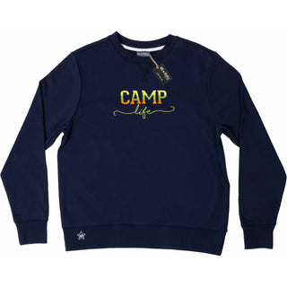 Camp Life S/M Navy Cotton Blend French Terry Sweatshirt