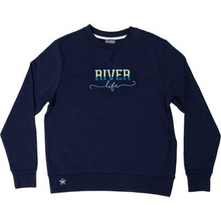 River Life S/M Navy Cotton Blend French Terry Sweatshirt