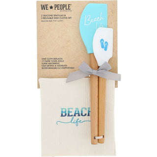 Beach Life Spatula and Reusable Dish Cloth Set
(2 of Each)