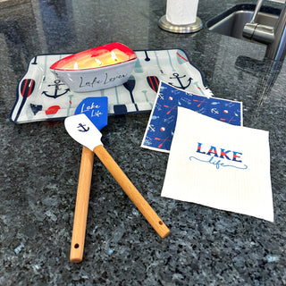 Lake Life Spatula and Reusable Dish Cloth Set (2 of Each)