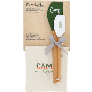 Camp Life Spatula and Reusable Dish Cloth Set (2 of Each)