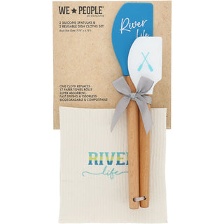 River Life Spatula and Reusable Dish Cloth Set (2 of Each)