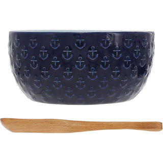 Lake Life 4.5" Ceramic Bowl with Wood Spoon