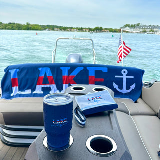 Lake Life 30 oz Travel Tumbler with 3D Silicone Wrap