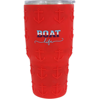 Boat Life 30 oz Travel Tumbler with 3D Silicone Wrap