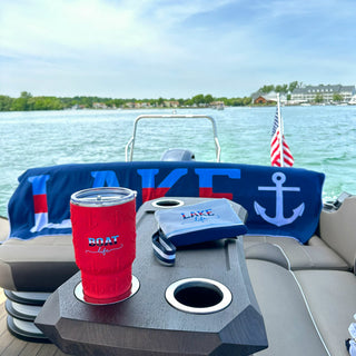 Boat Life 30 oz Travel Tumbler with 3D Silicone Wrap