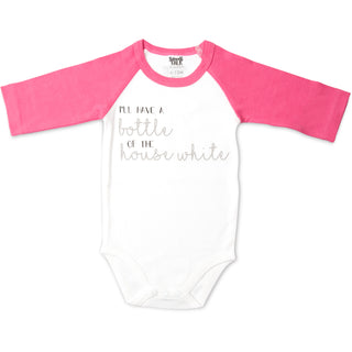 House White 3/4 Length Pink Sleeve Onesie