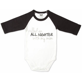 All Nighter 12-24 Months 3/4 Length Black Sleeve Onesie