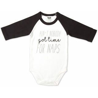 Nobody Got Time 3/4 Length Black Sleeve Onesie