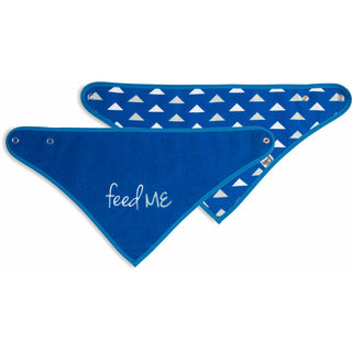 Navy Feed Me Reversible Handkerchief bib