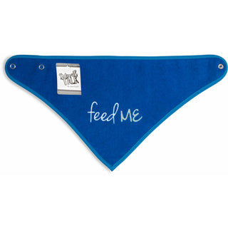 Navy Feed Me Reversible Handkerchief bib