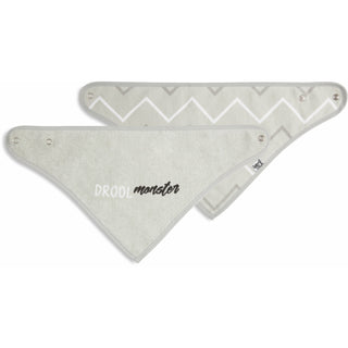 Gray Drool Monster Reversible Handkerchief bib