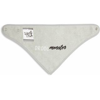 Gray Drool Monster Reversible Handkerchief bib