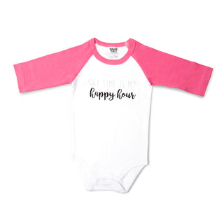 Happy Hour 12-24 Months 3/4 Length Pink Sleeve Onesie