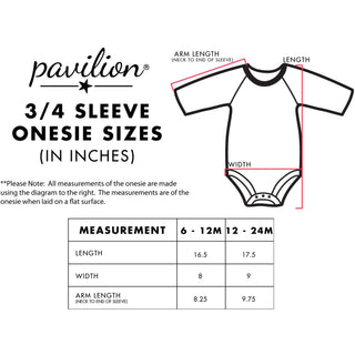 Namast'ay 6-12 Months 3/4 Length Pink Sleeve Onesie